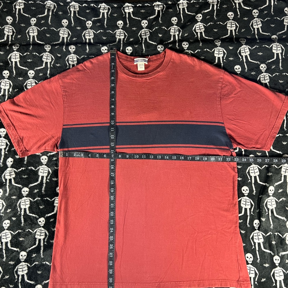 Vintage RARE GAP Made in Russia - Men's Orange T-Shirt with Navy Stripe - Picture 5 of 7